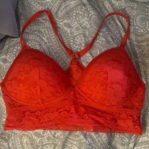 Victoria’s Secret lace bralette, red, size L